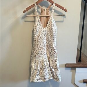 BCBGMaxAzria Cream Lace Detail
